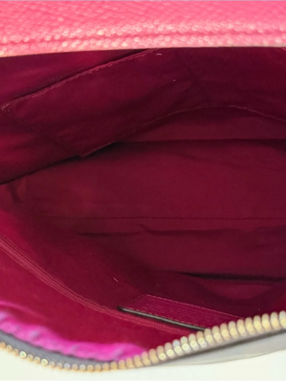 Coach Celeste Convertible Brown Signature Hobo with Fuchsia Leather Accents